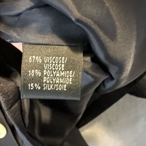 Lafayette 148 New York Button Front Blazer Jacket Size 18 Black Silk Blend - Picture 8 of 9